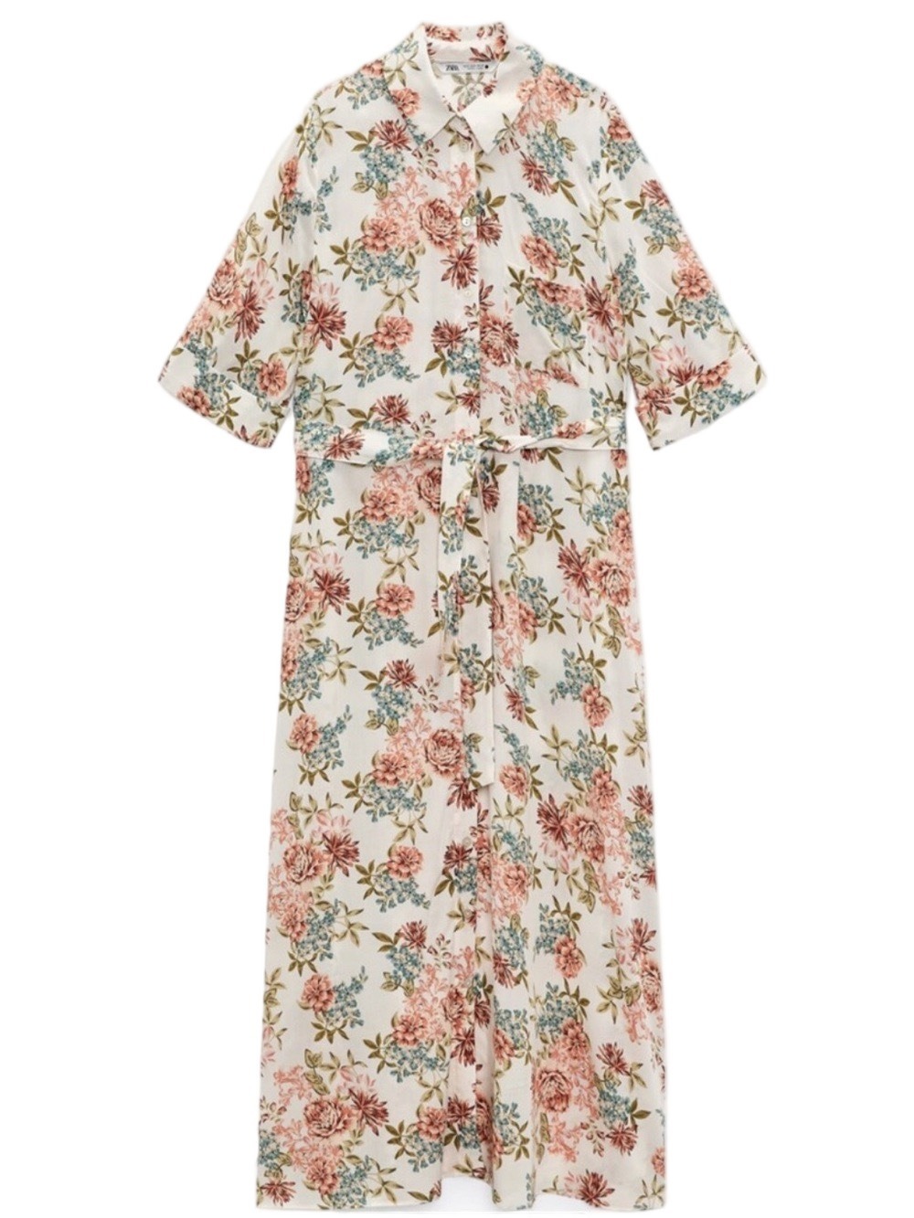 ZARA Prairie Floral Button Front Dress - Picture 3 of 17